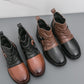 Men's Two-Tone Zipper Ankle Boots