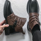 Men's Two-Tone Zipper Ankle Boots