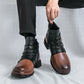 Men's Two-Tone Zipper Ankle Boots