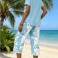 Women's Asymmetrical Top & Capri Pants 2-Piece Set
