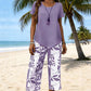 Women's Asymmetrical Top & Capri Pants 2-Piece Set