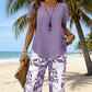 Women's Asymmetrical Top & Capri Pants 2-Piece Set