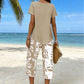 Women's Asymmetrical Top & Capri Pants 2-Piece Set