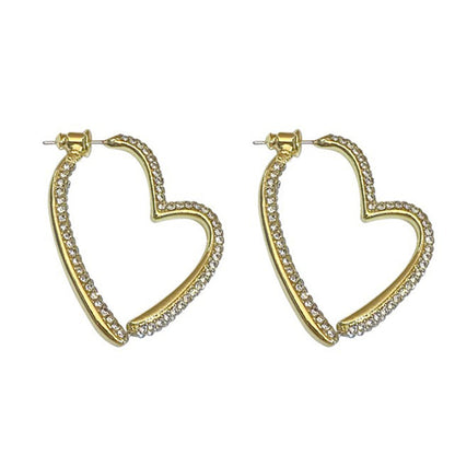 Women’s Sparkling Gold Heart Earrings
