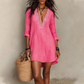 Women's Elegant Embroidered V-Neck Dress