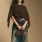Women's Elegant Chiffon Cape Sleeve Top