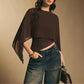 Women's Elegant Chiffon Cape Sleeve Top