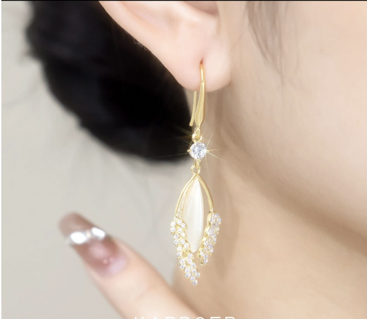 Fashion Cat's Eye Stone Earrings