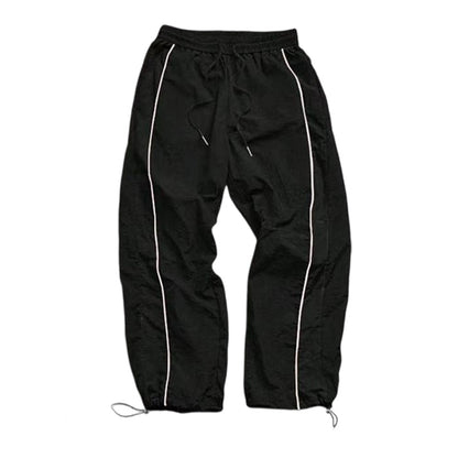 Retro Side-Stripe Wide-Leg Trousers