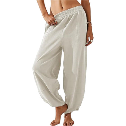 Women's Casual Elastic Waist Wide Leg Pants