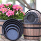 Round Resin Barrel Planter for Garden