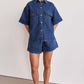 ✨ Denim Shirt & Shorts Set - Casual Comfort! ✨