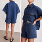 ✨ Denim Shirt & Shorts Set - Casual Comfort! ✨