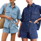 ✨ Denim Shirt & Shorts Set - Casual Comfort! ✨