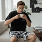 Men's Print T-Shirt & Shorts 2-Piece Set