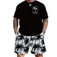 Men's Print T-Shirt & Shorts 2-Piece Set