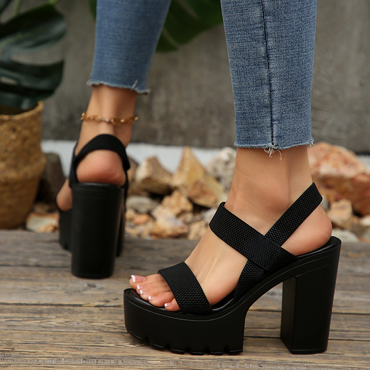 Versatile Black Platform Sandals for Women