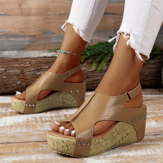 Women's Peep-Toe Wedge Platform Sandals