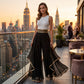 📢📢30% OFF !! ⏰ Women's Wide-Leg Pants – Flowy, Gold Trim, Elegant, Versatile 🍂