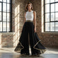 📢📢30% OFF !! ⏰ Women's Wide-Leg Pants – Flowy, Gold Trim, Elegant, Versatile 🍂