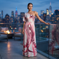 Women's One-Shoulder Abstract Print Maxi Dress