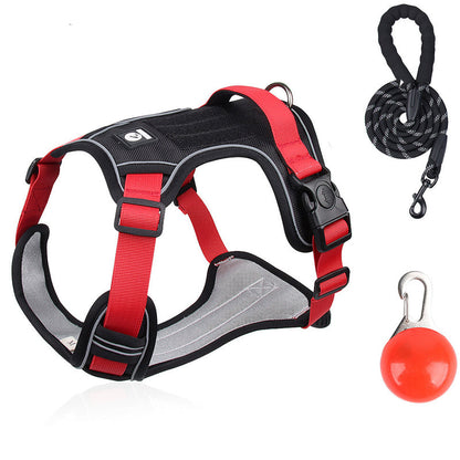 No Pull Dog Harness with Leash & Collar LED