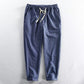 Men's Striped Linen Blend Casual Pants