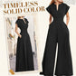 Women's V-Neck Short Sleeve Wide-Leg Jumpsuit