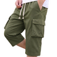 Men's Casual Capri Cargo Shorts with Drawstring Waist