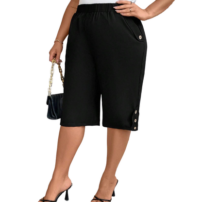 Women's Casual Comfortable Elastic Waist Capri Pants