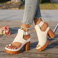 Chunky Heel Platform Sandals with Ankle Strap