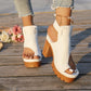 Chunky Heel Platform Sandals with Ankle Strap