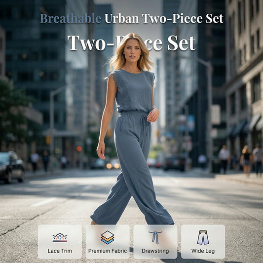 Women's Sleeveless Top and Wide-Leg Pants Set
