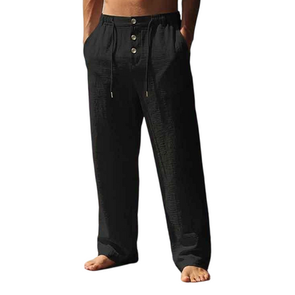 Men's Crinkled Texture Drawstring Casual Pants