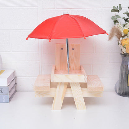 Mini Squirrel Feeder Picnic Table with Umbrella