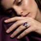 Asymmetrical Marquise Cut Purple Zircon Ring