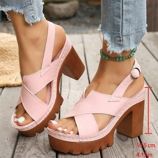 Women's Criss-Cross Strap Platform Sandals