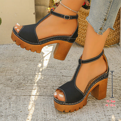Women's Chunky Heel Platform Sandals