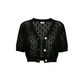 V-Neck Button Down Crop Top Sweater