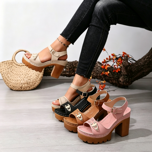 Women's Chunky Heel Platform Sandals