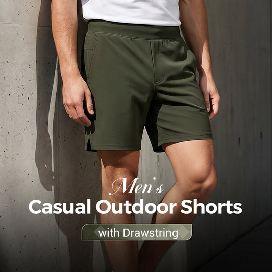 Men's Casual Outdoor Shorts with Drawstring