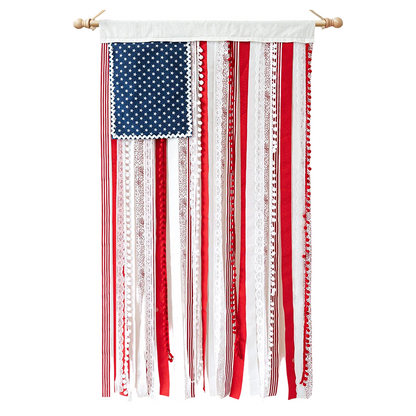 Rustic Patriotic Fabric Flag for Home Decor