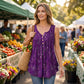 Women's Sleeveless Top with Button Detail
