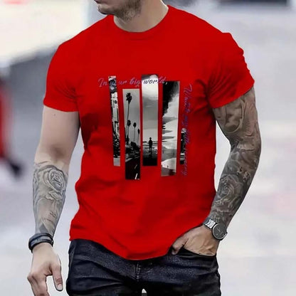 Men's Graphic Print Crew Neck T-Shirt