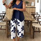 Women's Asymmetrical Top & Floral Capri Pants Set