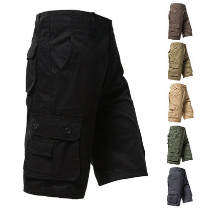 🌿🏕️Men's Heavy-Duty Multi-Pocket Tactical Cargo Shorts – 100% Organic Cotton Hiking & Work Shorts