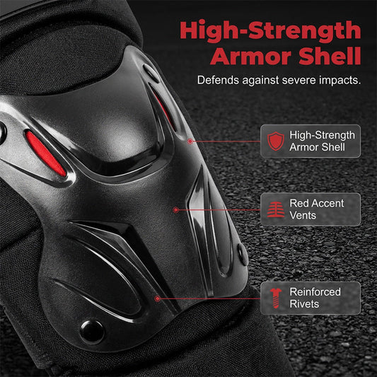 🛡️ LIMITED-TIME 50% OFF! ✨ Motorcycle Knee & Elbow Guard Set – Hard Shell, Articulated, Adjustable 🏍️