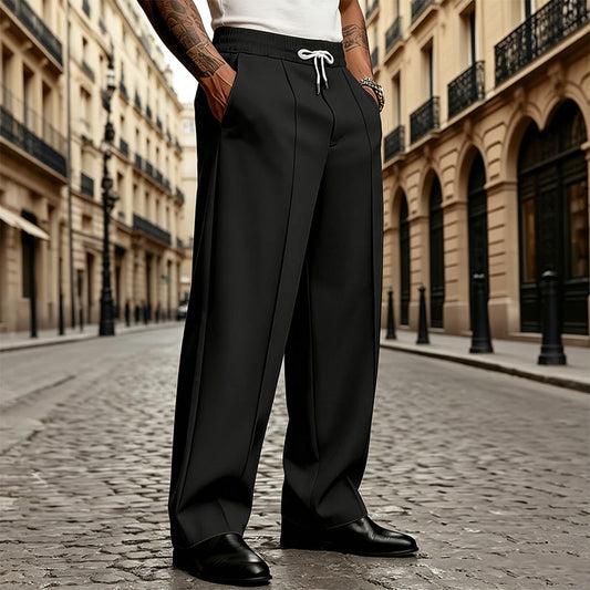 Men's Modern Wide-Leg Suit Pants