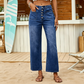 Women's High-Waist Button-Fly Wide-Leg Jeans