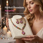 Sparkling Heart Necklace & Earring Set
